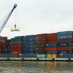 Containers in Rotterdam harbour